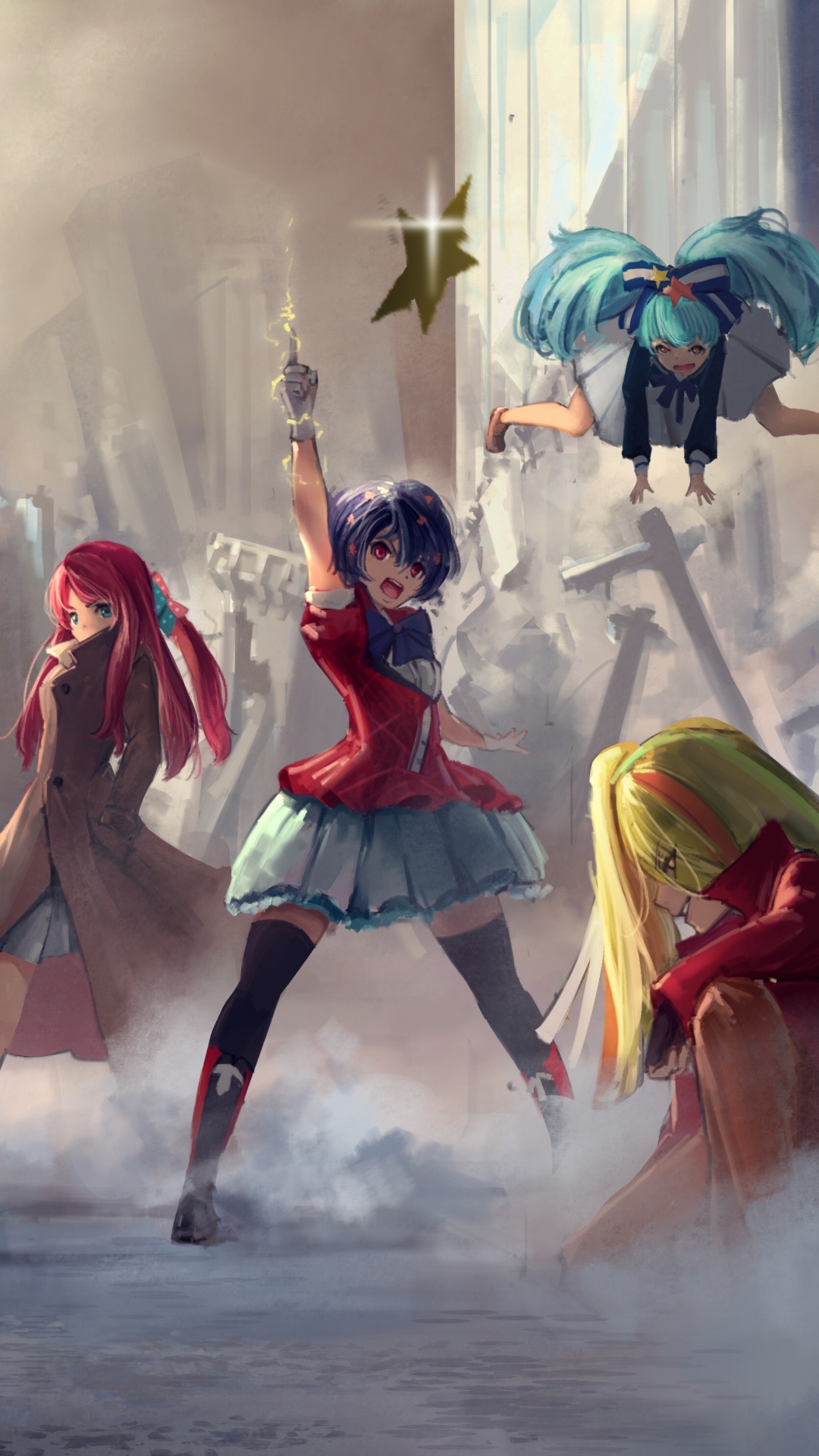 Gruppe Von Frauen in Weißen Und Schwarzen Kleidern, Die Auf Der Straße Tanzen. Wallpaper in 1080x1920 Resolution