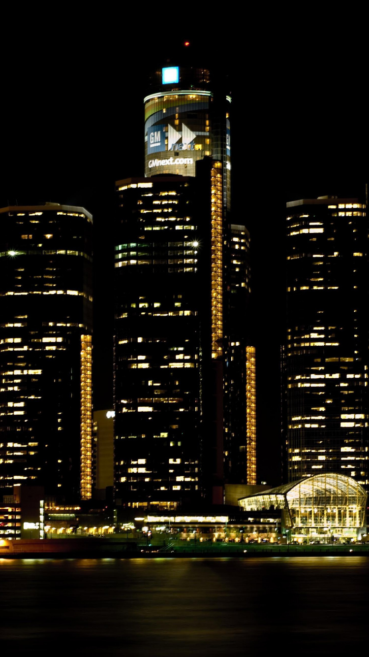 Skyline Der Stadt Bei Nacht Night. Wallpaper in 750x1334 Resolution