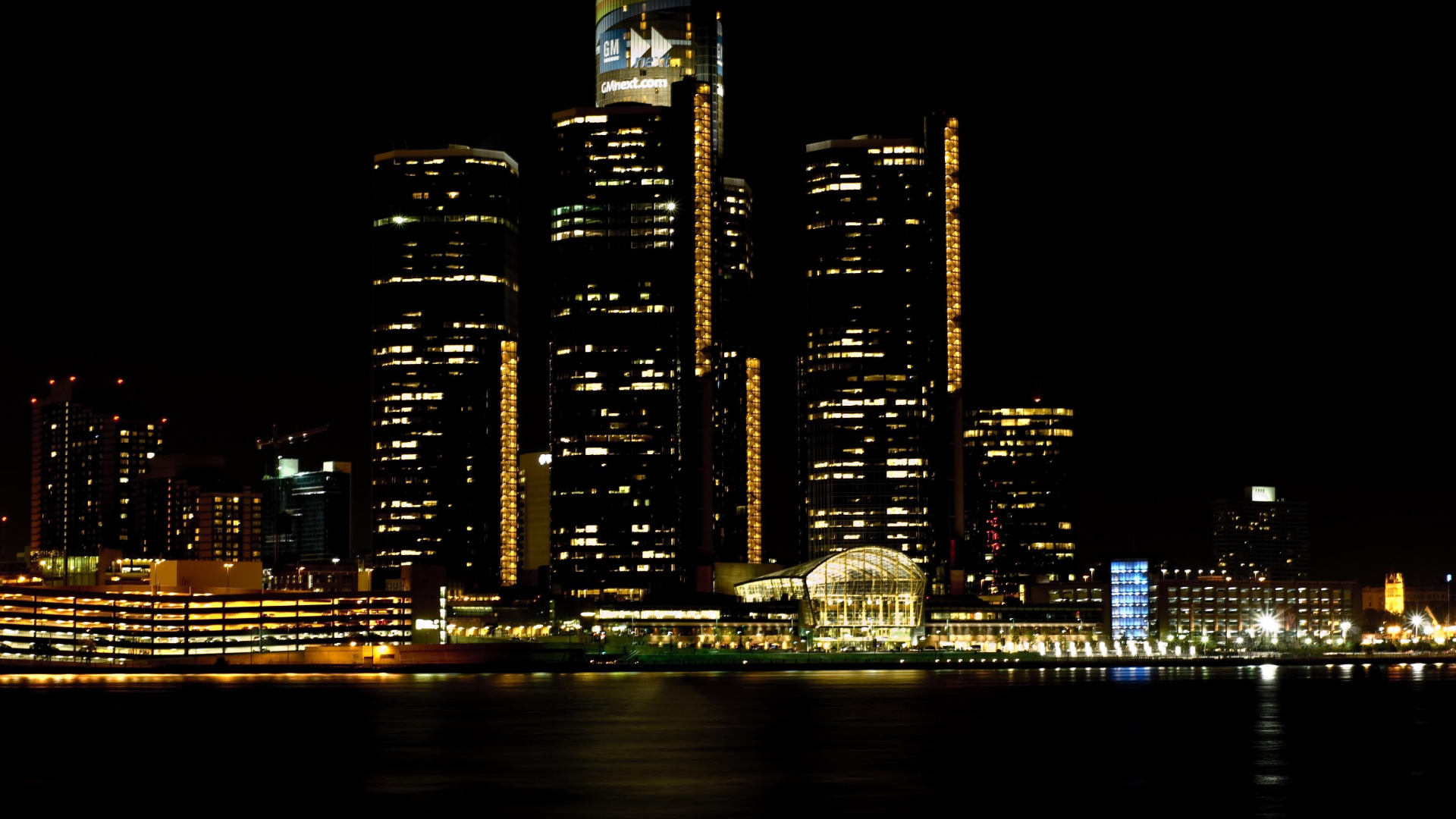 Horizon de la Ville Pendant la Nuit. Wallpaper in 1920x1080 Resolution