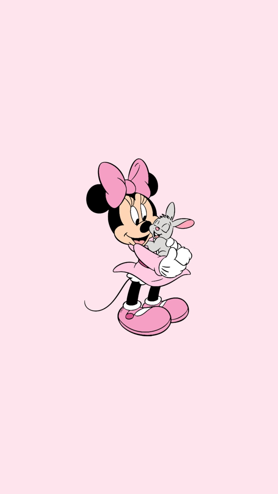 Mickey Mouse Mit Rosa Herzillustration. Wallpaper in 1080x1920 Resolution