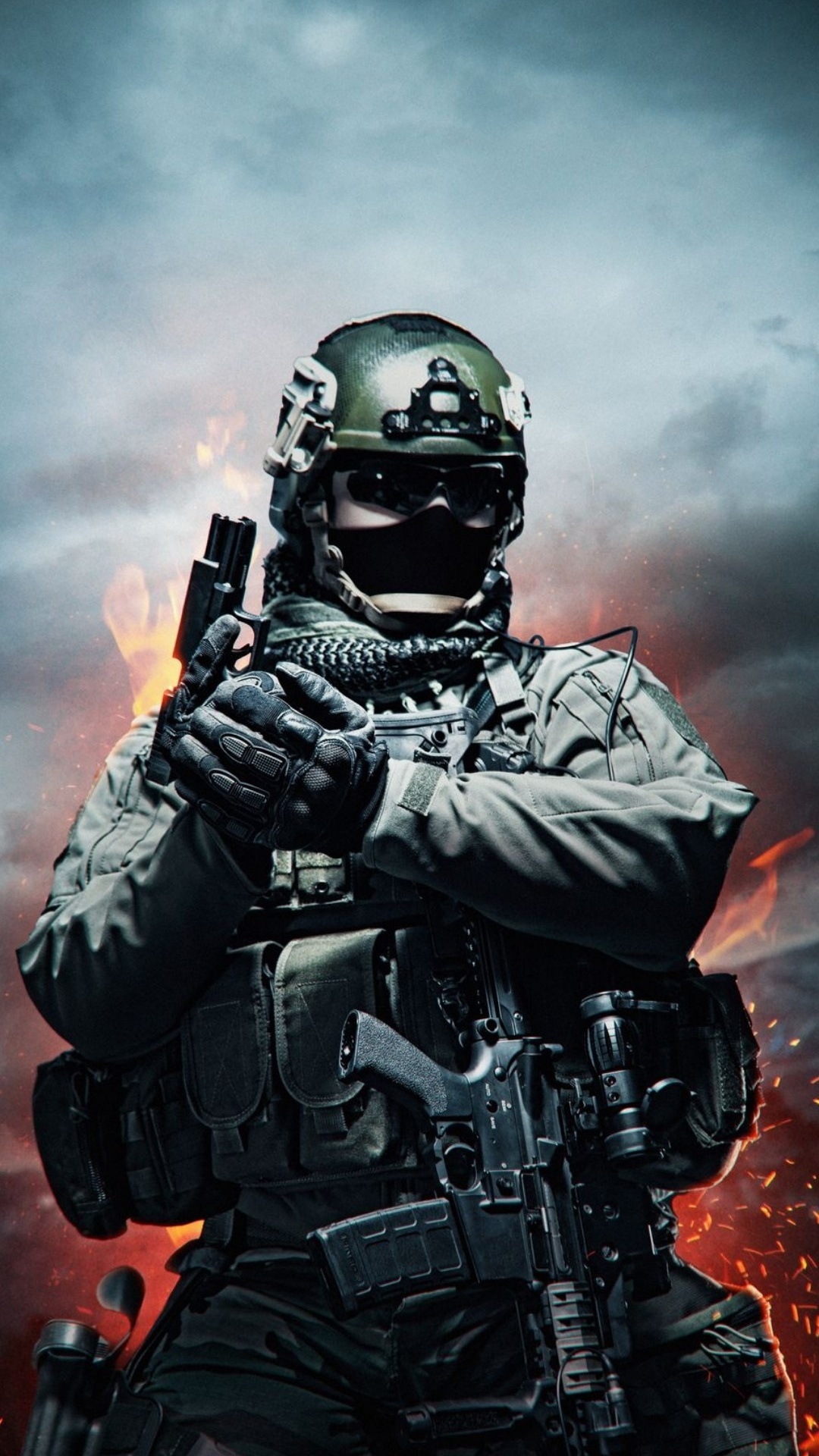 Soldat, Gilet Balistique, Camouflage Militaire, Gant, Mitrailleuse. Wallpaper in 1080x1920 Resolution