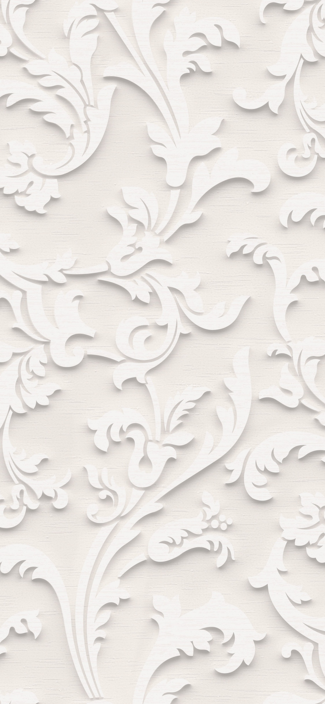 Weißes Und Graues Florales Textil. Wallpaper in 1125x2436 Resolution