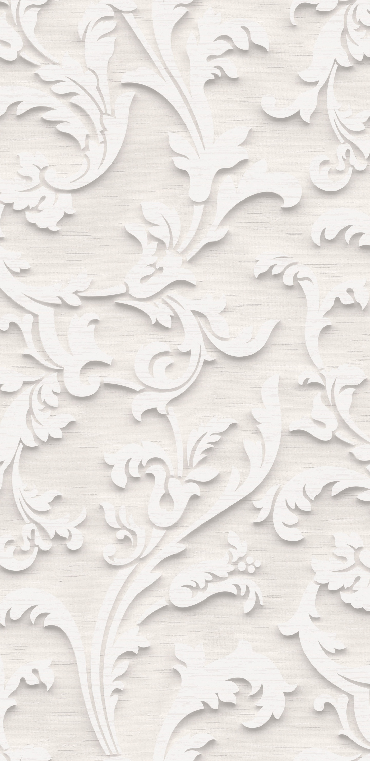 Weißes Und Graues Florales Textil. Wallpaper in 1440x2960 Resolution