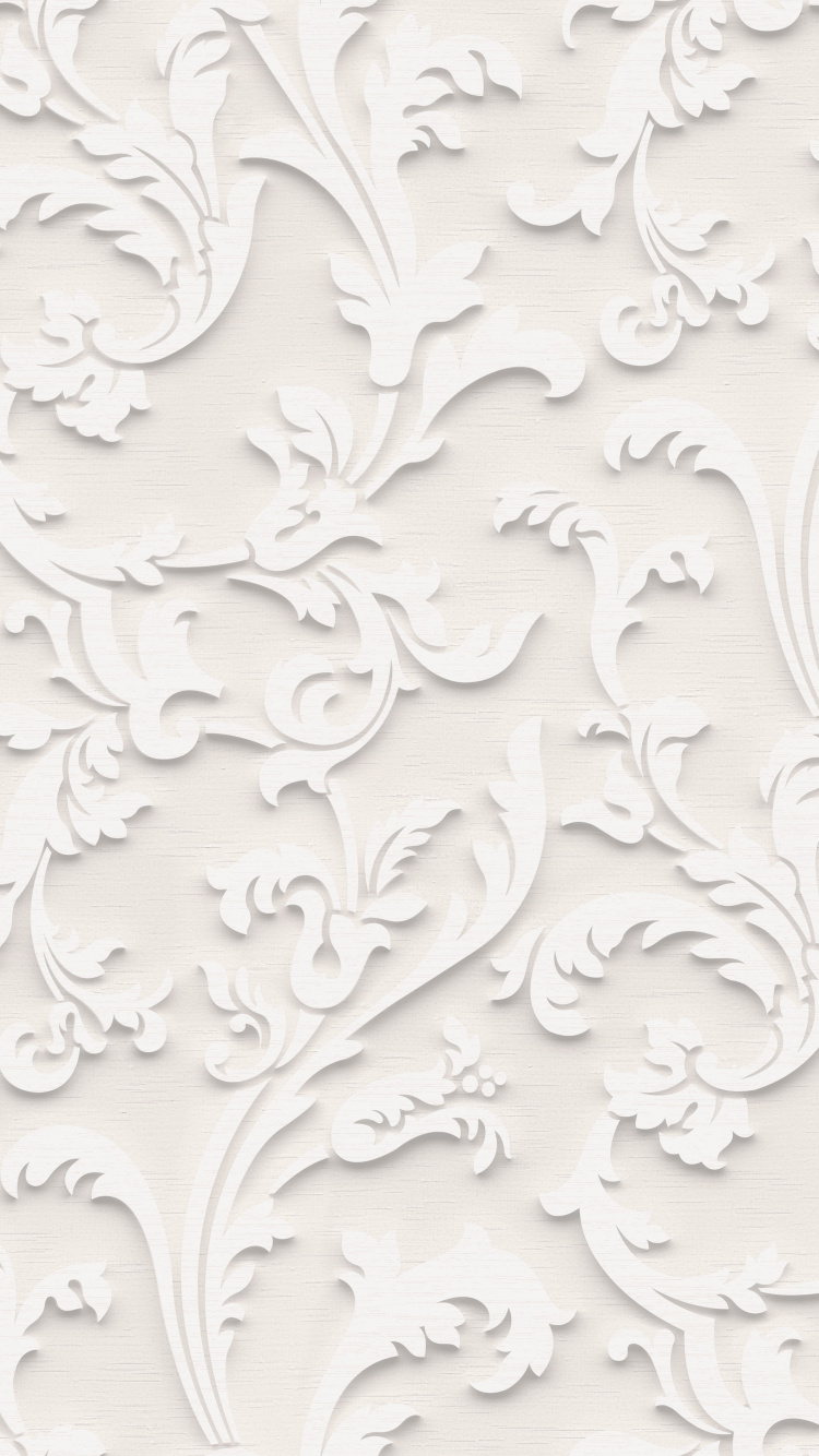 Weißes Und Graues Florales Textil. Wallpaper in 750x1334 Resolution