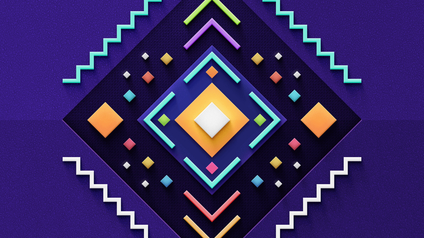 Symmetry, Minecraft, Triangle, Rectangle, Parallels. Wallpaper in 1366x768 Resolution
