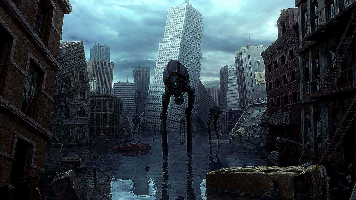 Man in Black Mask Standing on Dock Near High Rise Buildings During Daytime. Wallpaper in 1366x768 Resolution