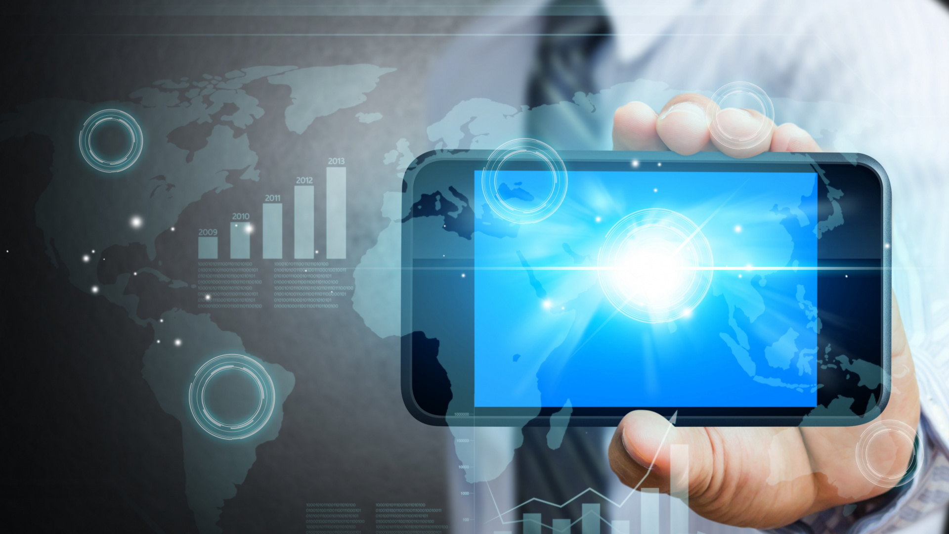 Person Mit Schwarzem IPhone 4. Wallpaper in 1920x1080 Resolution