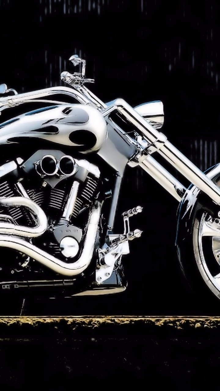 Silver and Black Cruiser Motorcycle. Wallpaper in 720x1280 Resolution