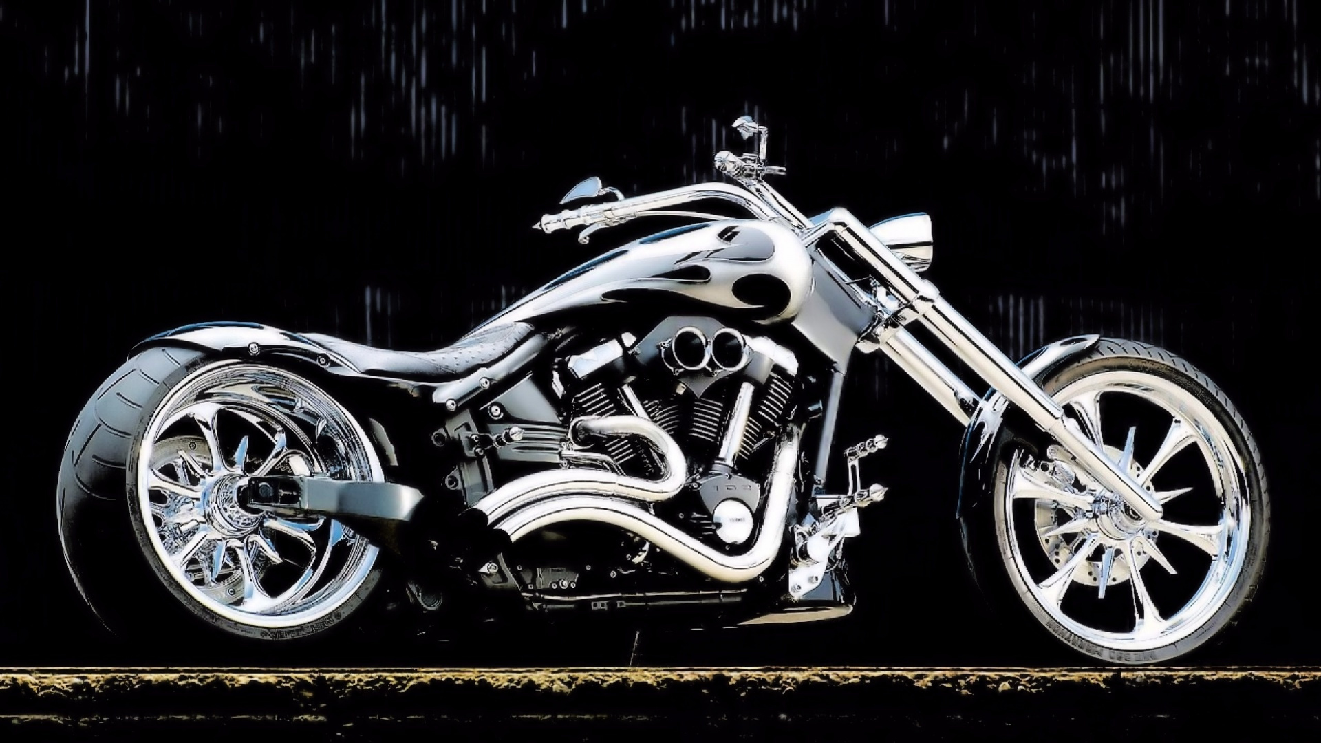 Motocicleta Cruiser Plateada y Negra. Wallpaper in 1920x1080 Resolution