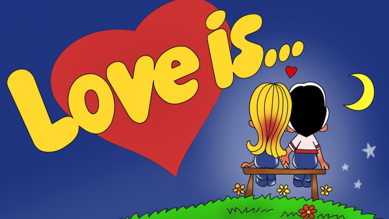 Cartoon, Illustration, Graphic Design, Heart, Love. Wallpaper in 1366x768 Resolution