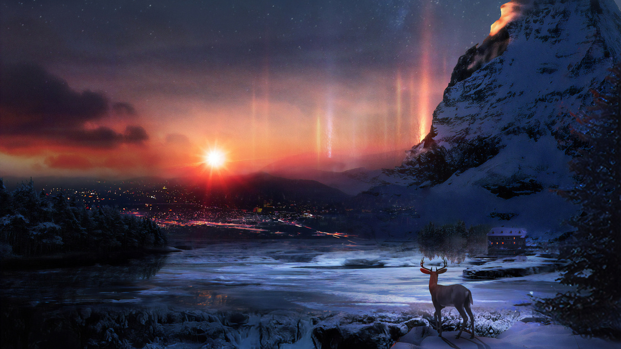 Arte Digital, Ambiente, Luz, Agua, Paisaje Natural. Wallpaper in 1280x720 Resolution