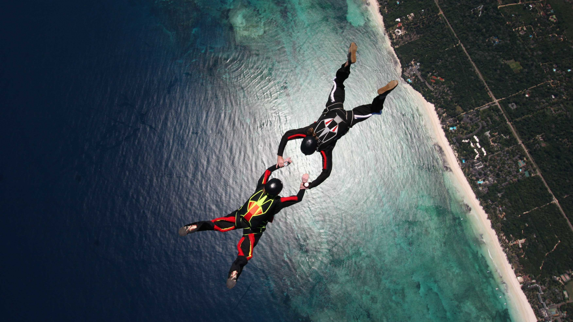 Man in Black Shorts and Black Shirt on Body of Water During Daytime. Wallpaper in 1920x1080 Resolution