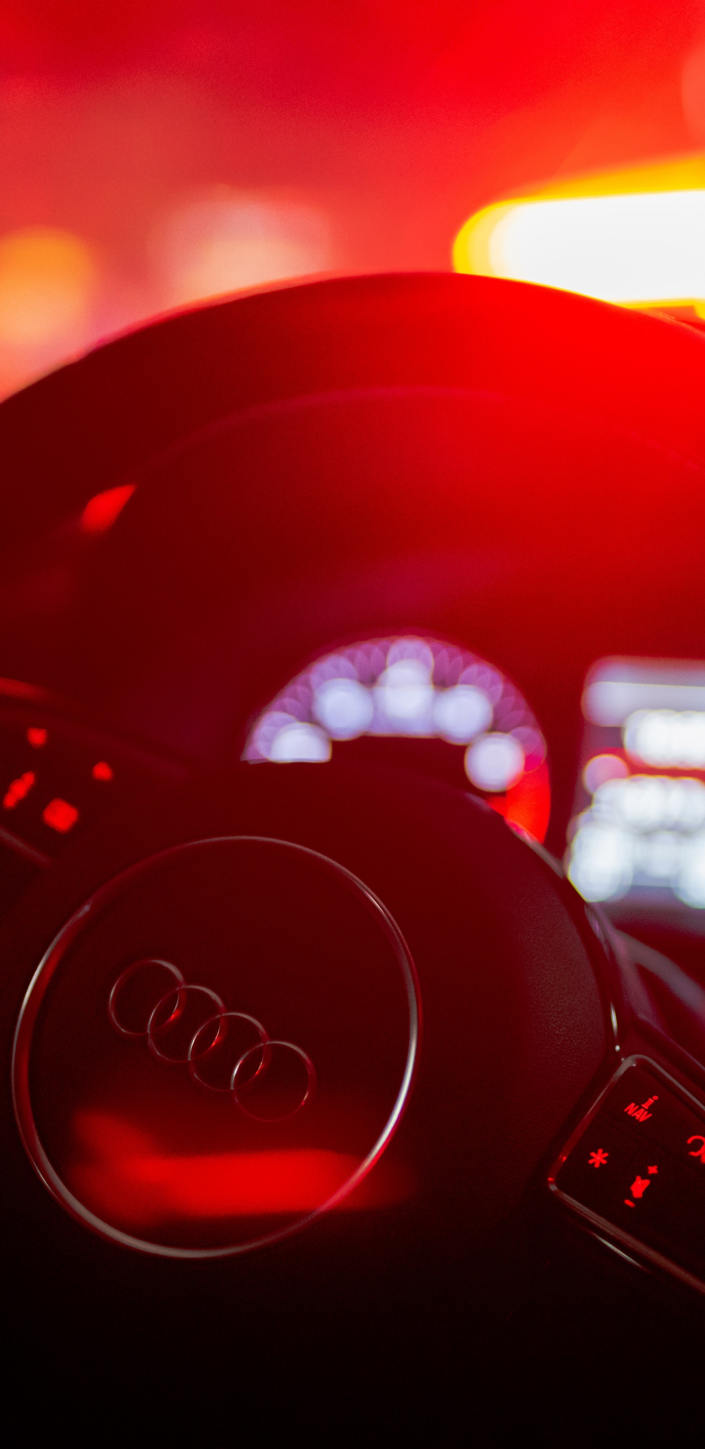 Rotes Und Schwarzes Jeep-Lenkrad. Wallpaper in 1440x2960 Resolution