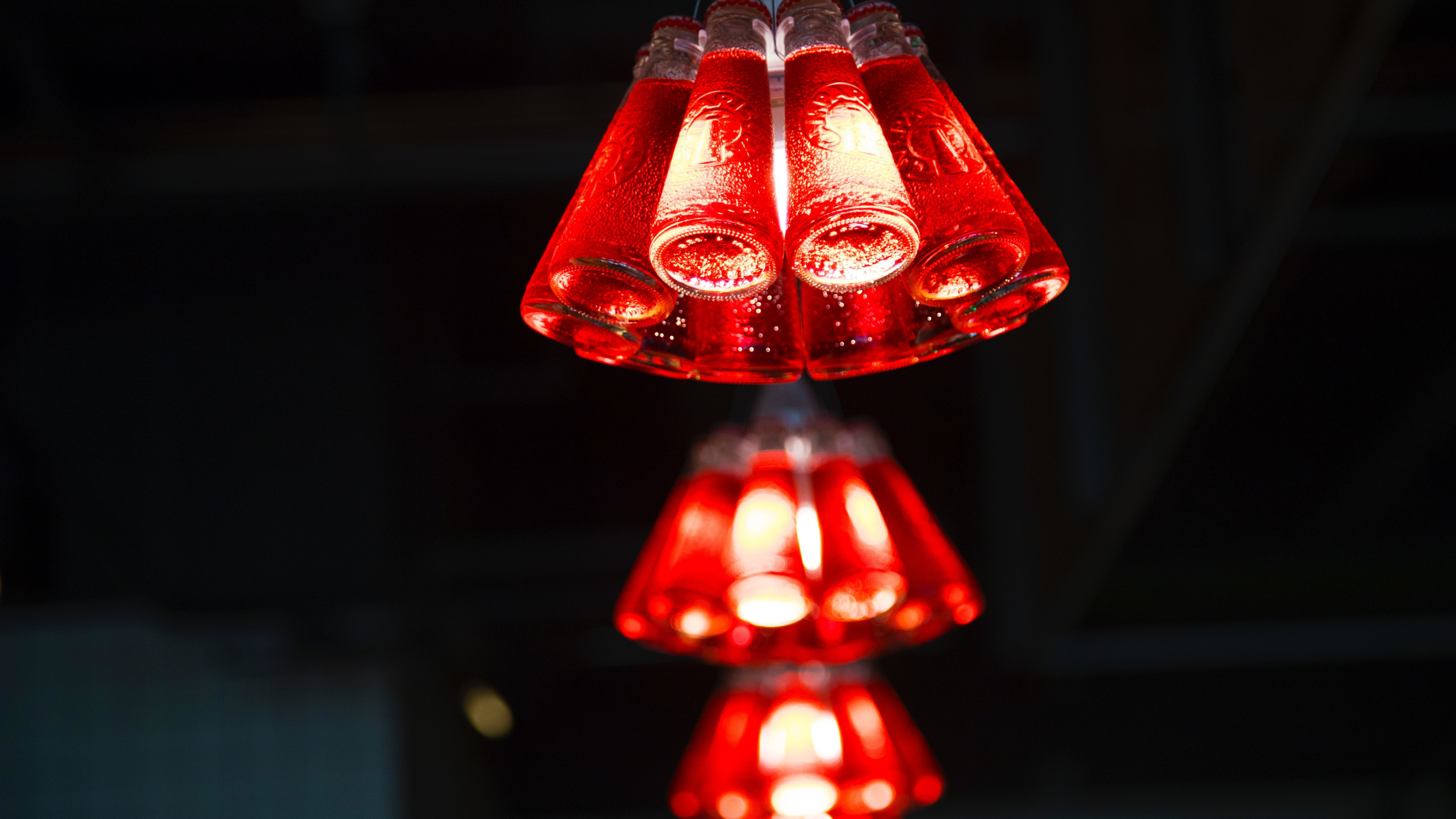 Red and White Pendant Lamp. Wallpaper in 3840x2160 Resolution