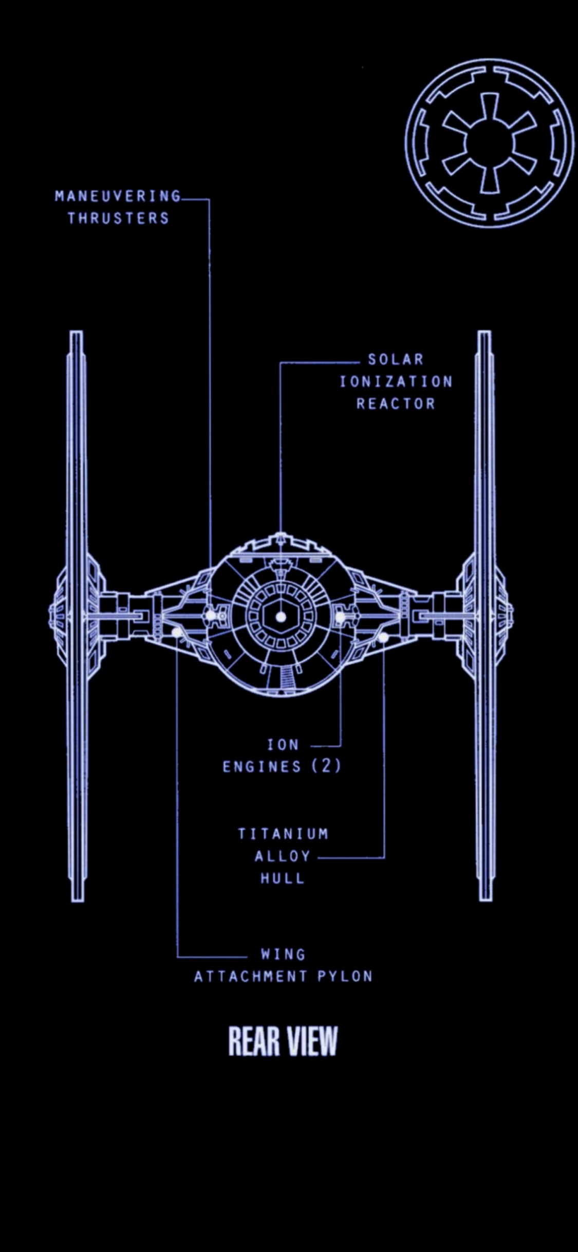 Amoled Phone, TIE Fighter, Amoled, Symbol, Symmetry. Wallpaper in 1125x2436 Resolution