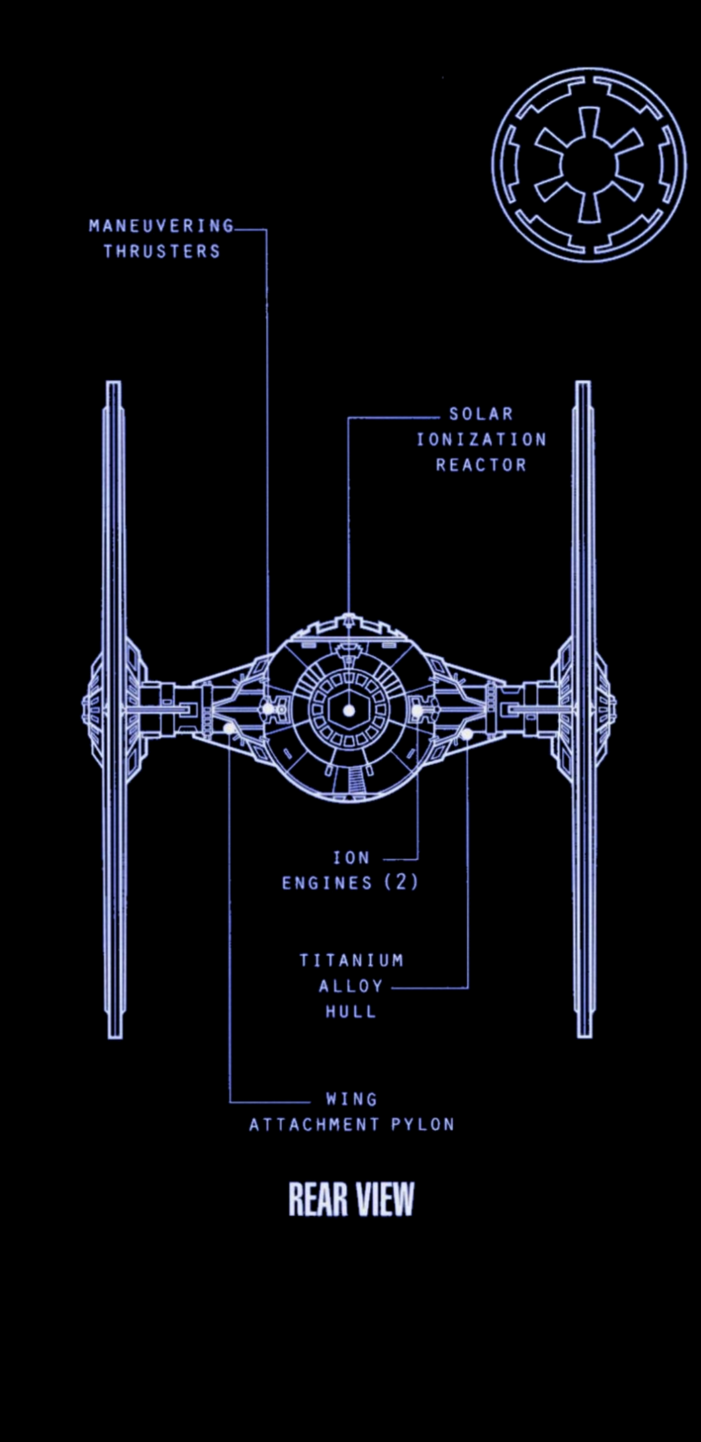 Amoled Telefon, TIE Fighter, Amoled, Symmetrie, Wissenschaft. Wallpaper in 1440x2960 Resolution