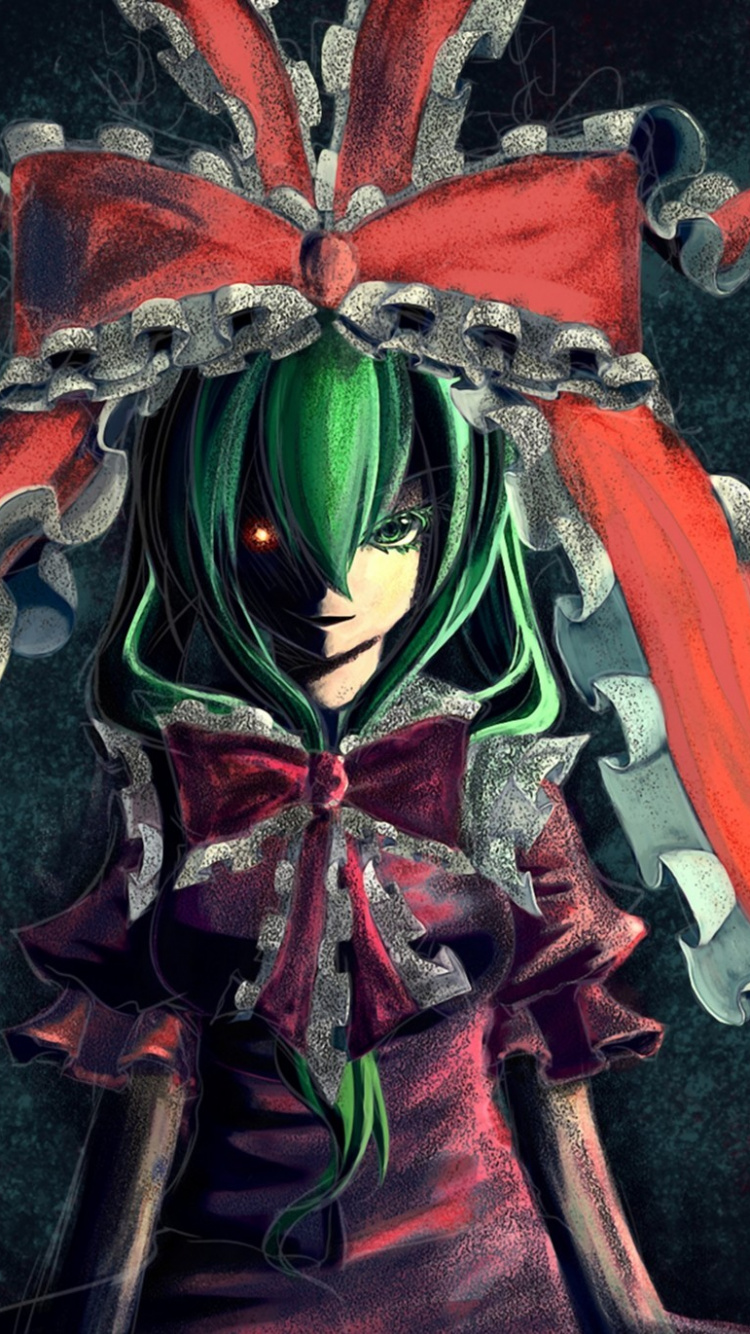 Pintura Dragón Negro Rojo y Verde. Wallpaper in 750x1334 Resolution