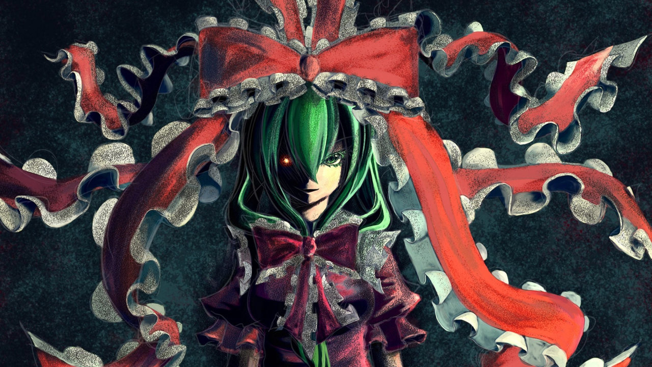 Peinture Dragon Noir Rouge et Vert. Wallpaper in 1280x720 Resolution