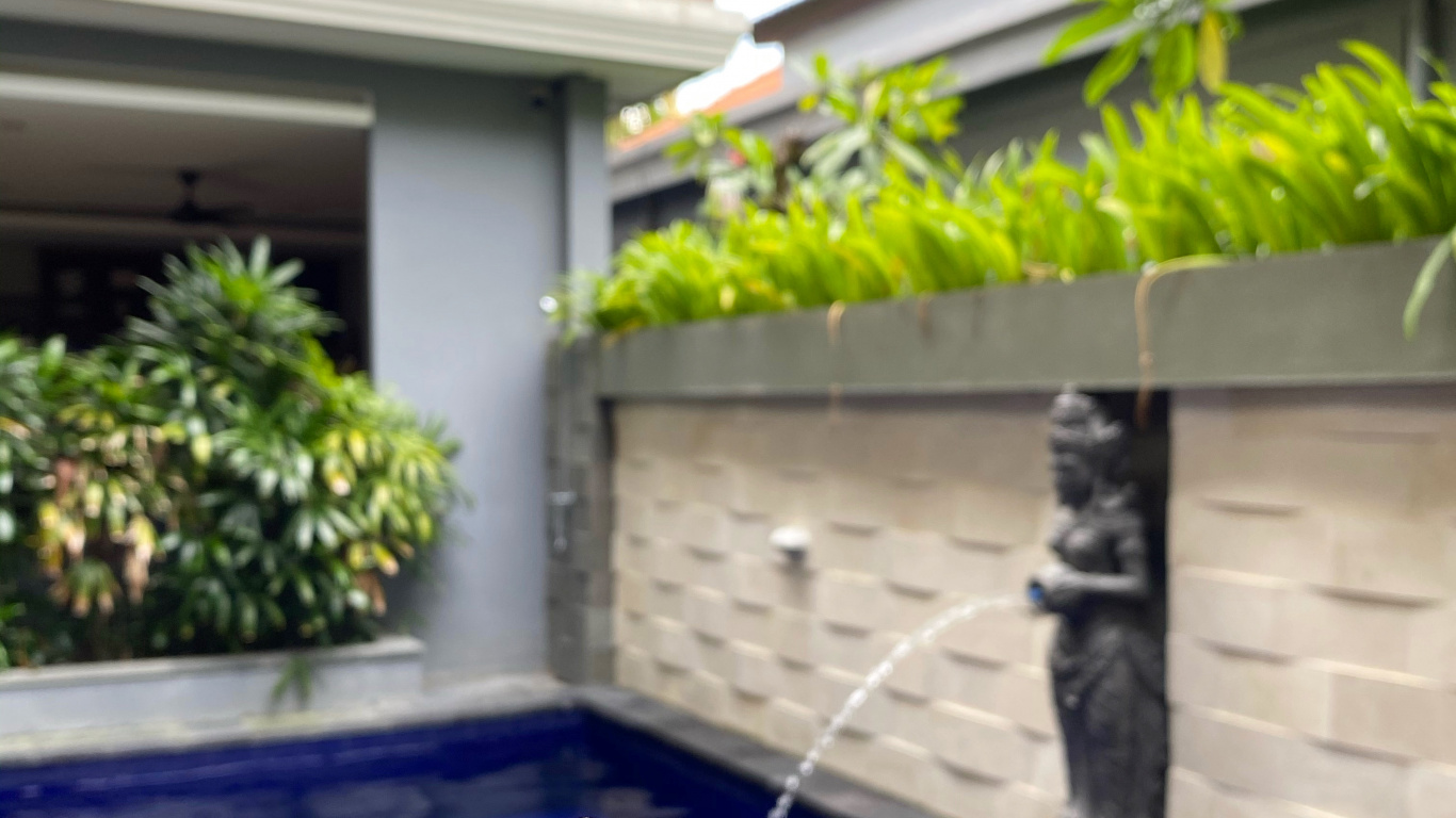 Leaf, Swimming Pool, Real Estate, Water, Majorelle Blue. Wallpaper in 1366x768 Resolution