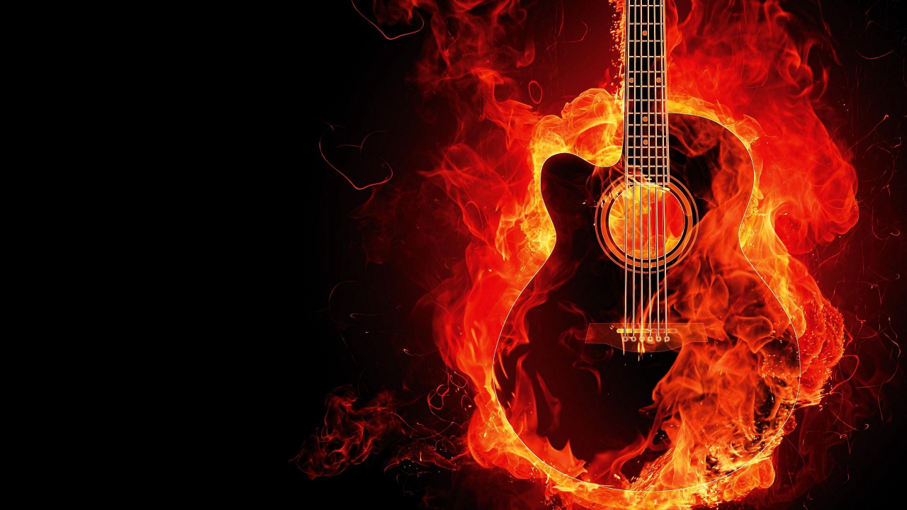 Guitar, Acoustic Guitar, String Instrument, Red, Plucked String Instruments. Wallpaper in 1280x720 Resolution