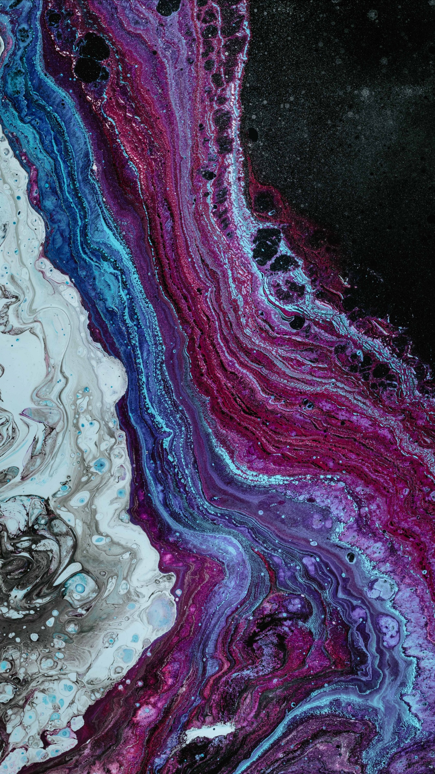 Pintura, Morado, Rosa, Azul, Agua. Wallpaper in 1440x2560 Resolution