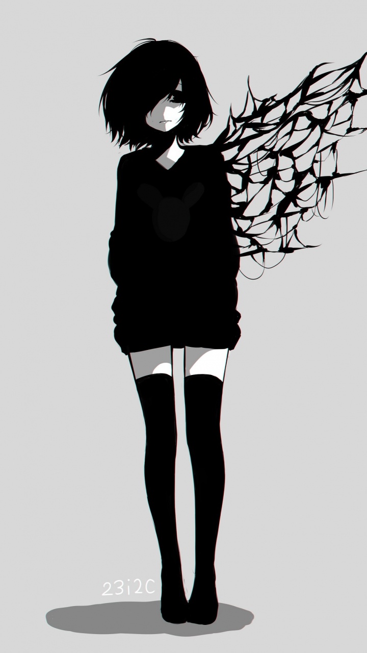 Frau in Schwarzem Langarmshirt Und Schwarzer Hose Stehend. Wallpaper in 720x1280 Resolution