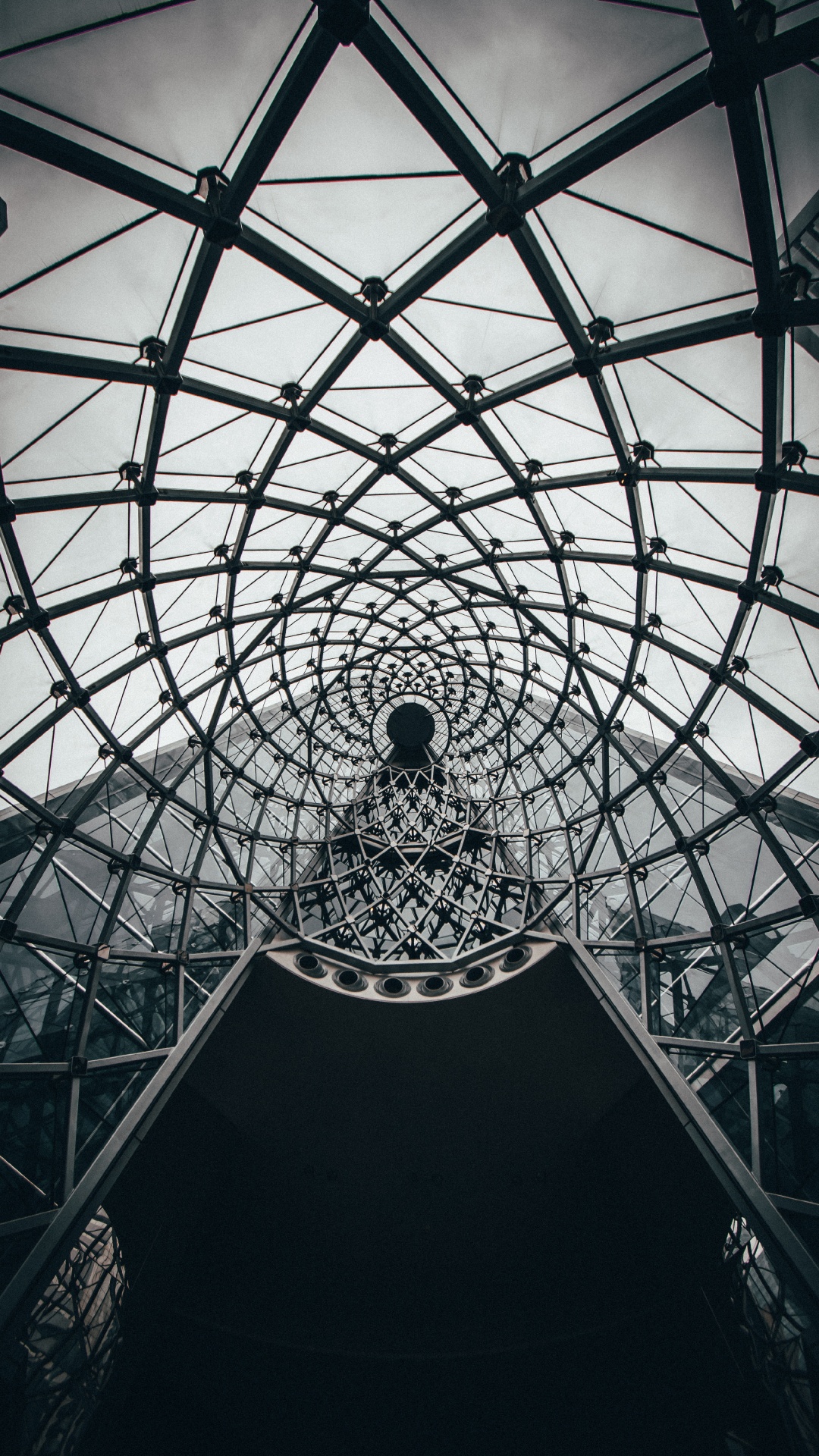 White and Black Dome Ceiling. Wallpaper in 1080x1920 Resolution