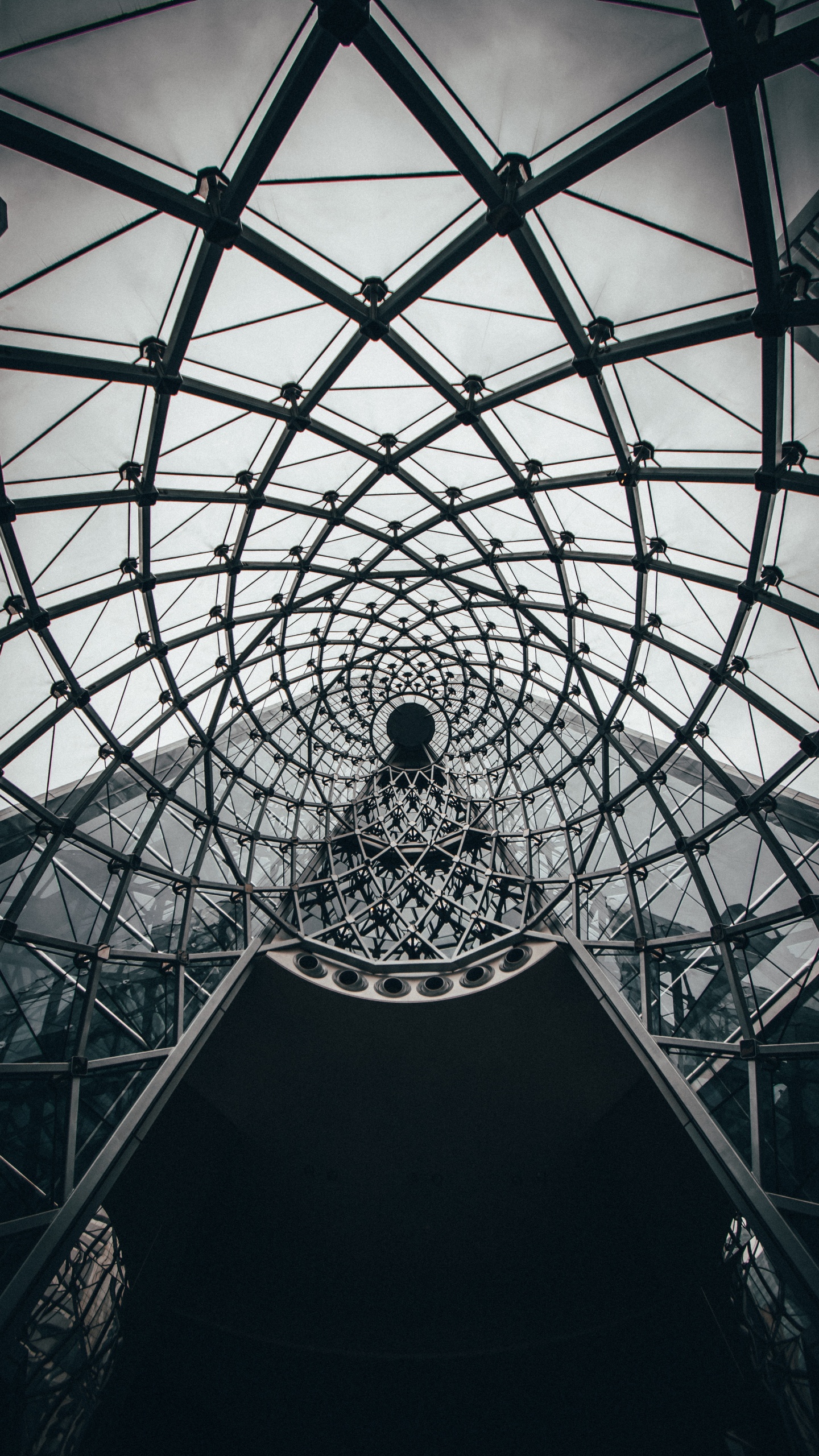 White and Black Dome Ceiling. Wallpaper in 1440x2560 Resolution