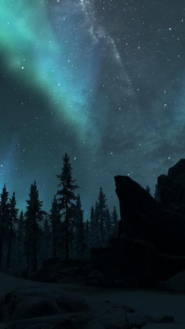 Download 720x1280 Wallpaper Aurora, Nature, Tree, Natural Environment, Night Aurora, Nature, Tree, Natural Environment, Night. Wallpaper in 720x1280 Resolution