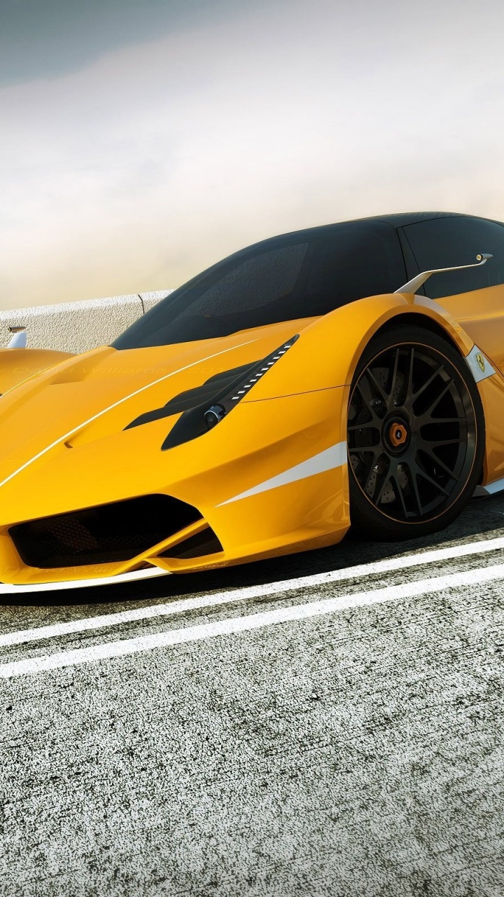 Yellow Lamborghini Aventador on Gray Asphalt Road During Daytime. Wallpaper in 720x1280 Resolution