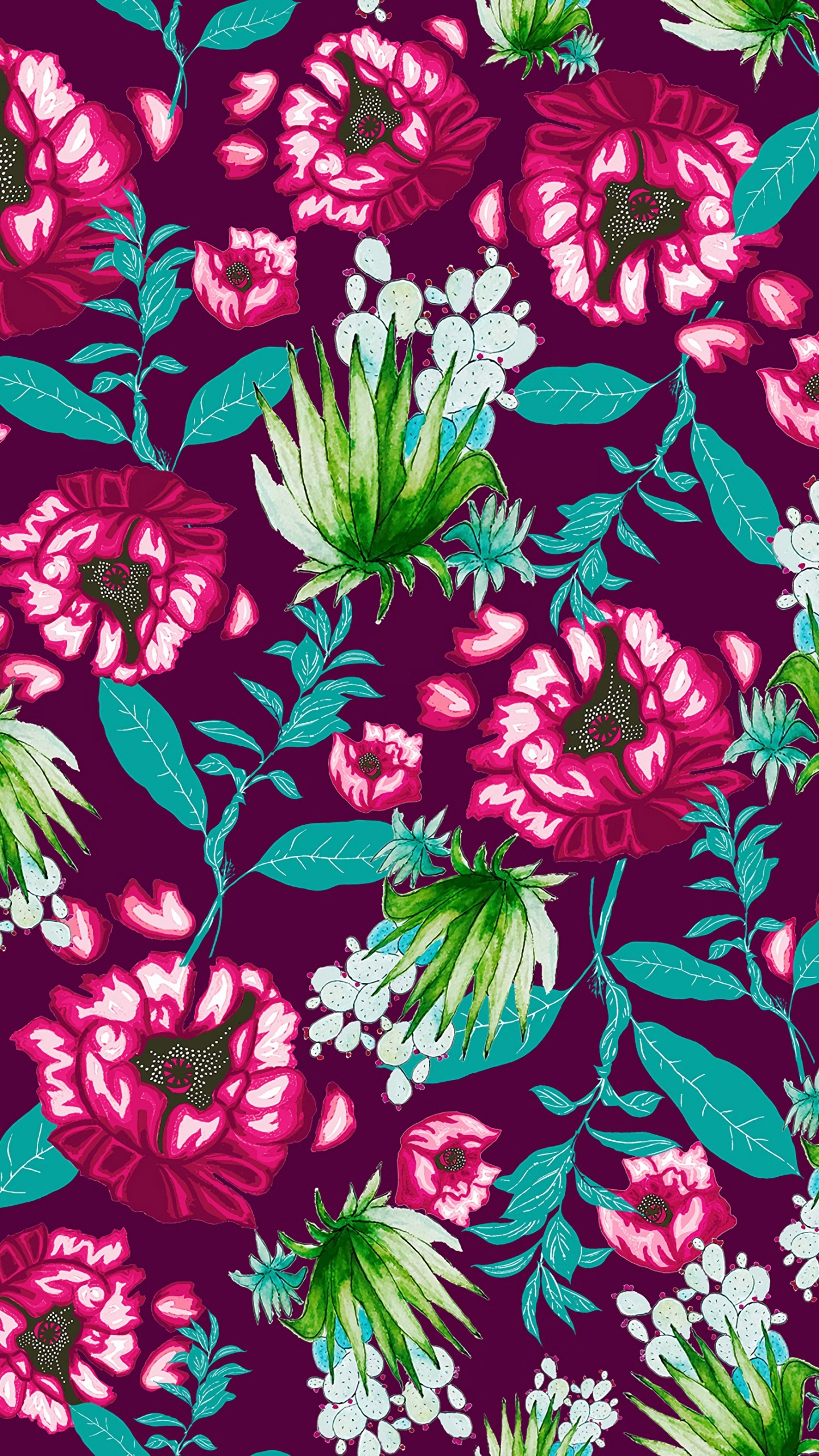la Floración de la Planta, Diseño, Diseño Floral, Textil, Ilustración. Wallpaper in 1440x2560 Resolution