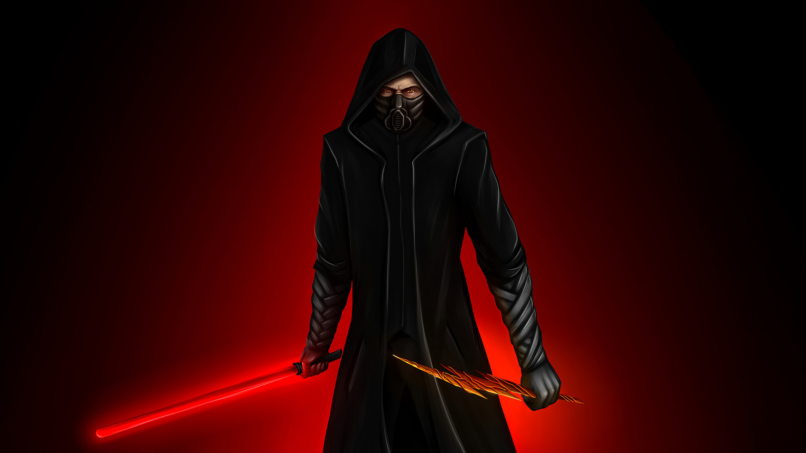 Woman in Black Hijab and Black Abaya. Wallpaper in 2560x1440 Resolution