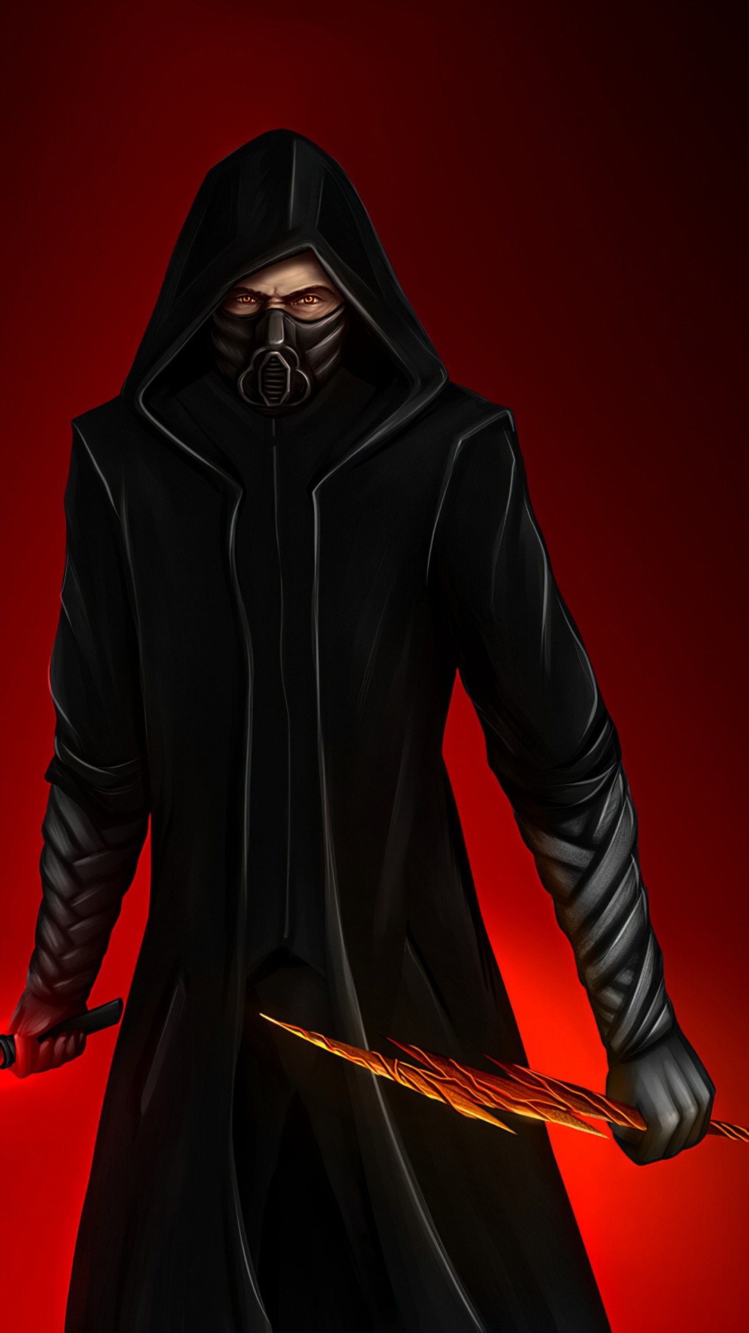 Frau Mit Schwarzem Hijab Und Schwarzer Abaya. Wallpaper in 1080x1920 Resolution