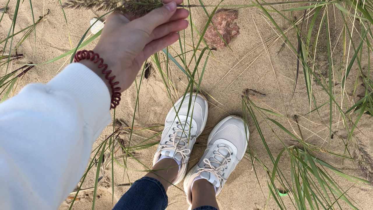 Grass, Grasses, Human, Leg, Shoe. Wallpaper in 1280x720 Resolution