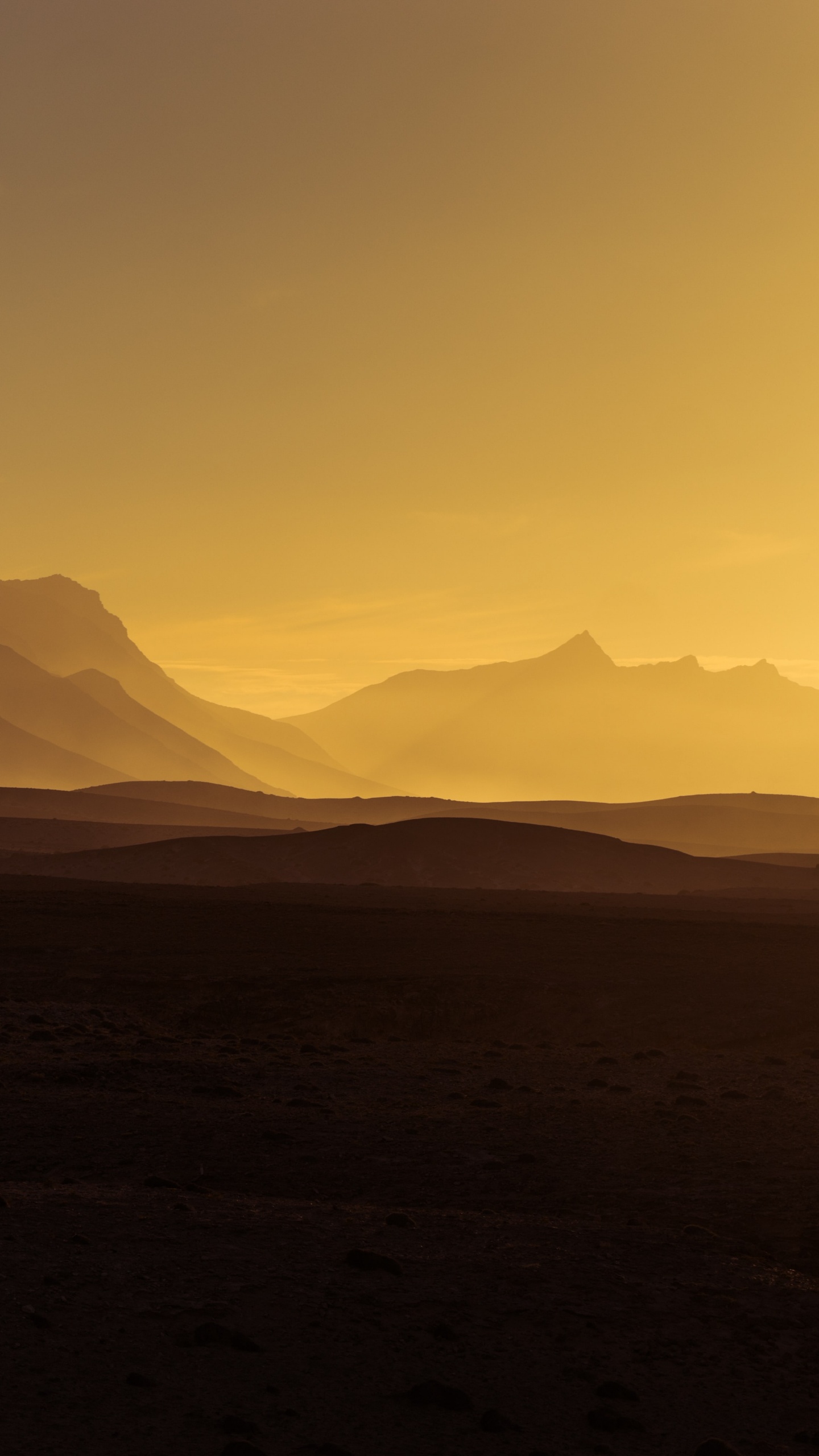 Goldene Berge, Fuerteventura, Sonnenuntergang, Afterglow, Sonnenaufgang. Wallpaper in 1440x2560 Resolution