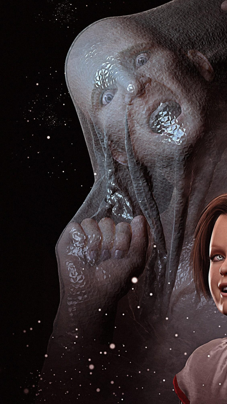 Mujer en Camisa Negra Con Pintura Facial Roja. Wallpaper in 750x1334 Resolution