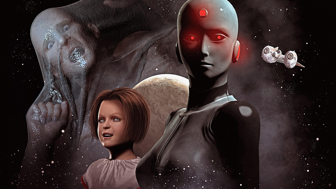 Woman in Black Shirt With Red Face Paint. Wallpaper in 1366x768 Resolution