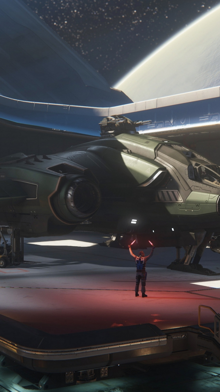 Hangar de Jabalina de Ciudadano Estrella, Star Citizen, Aeronave, Ingeniería Aeroespacial, Aviación. Wallpaper in 750x1334 Resolution