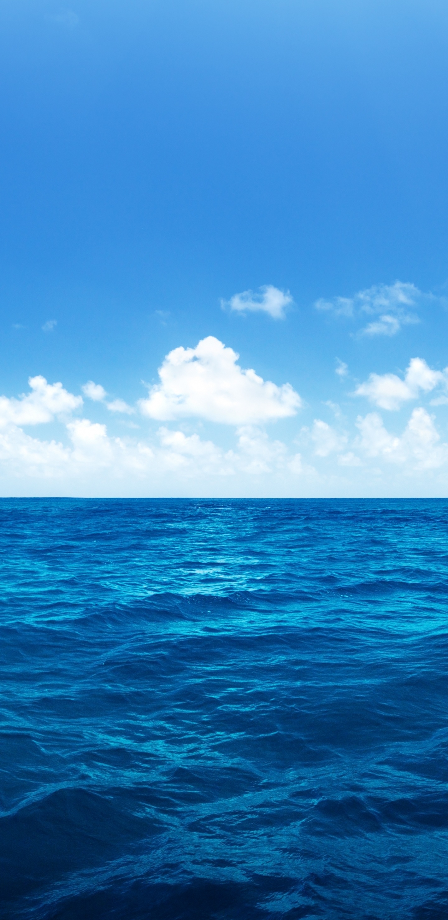 Océan Bleu Sous Ciel Bleu et Nuages Blancs Pendant la Journée. Wallpaper in 1440x2960 Resolution