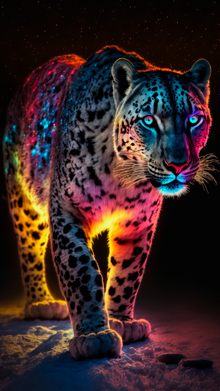 Art, Jaguar, Tigre, Léopard Africaine, Snow Leopard. Wallpaper in 720x1280 Resolution