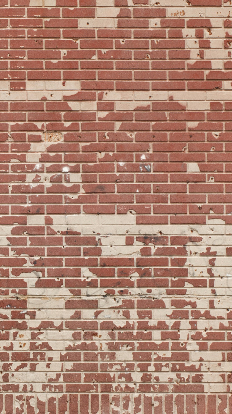 Mur de Briques Marron et Blanc. Wallpaper in 750x1334 Resolution