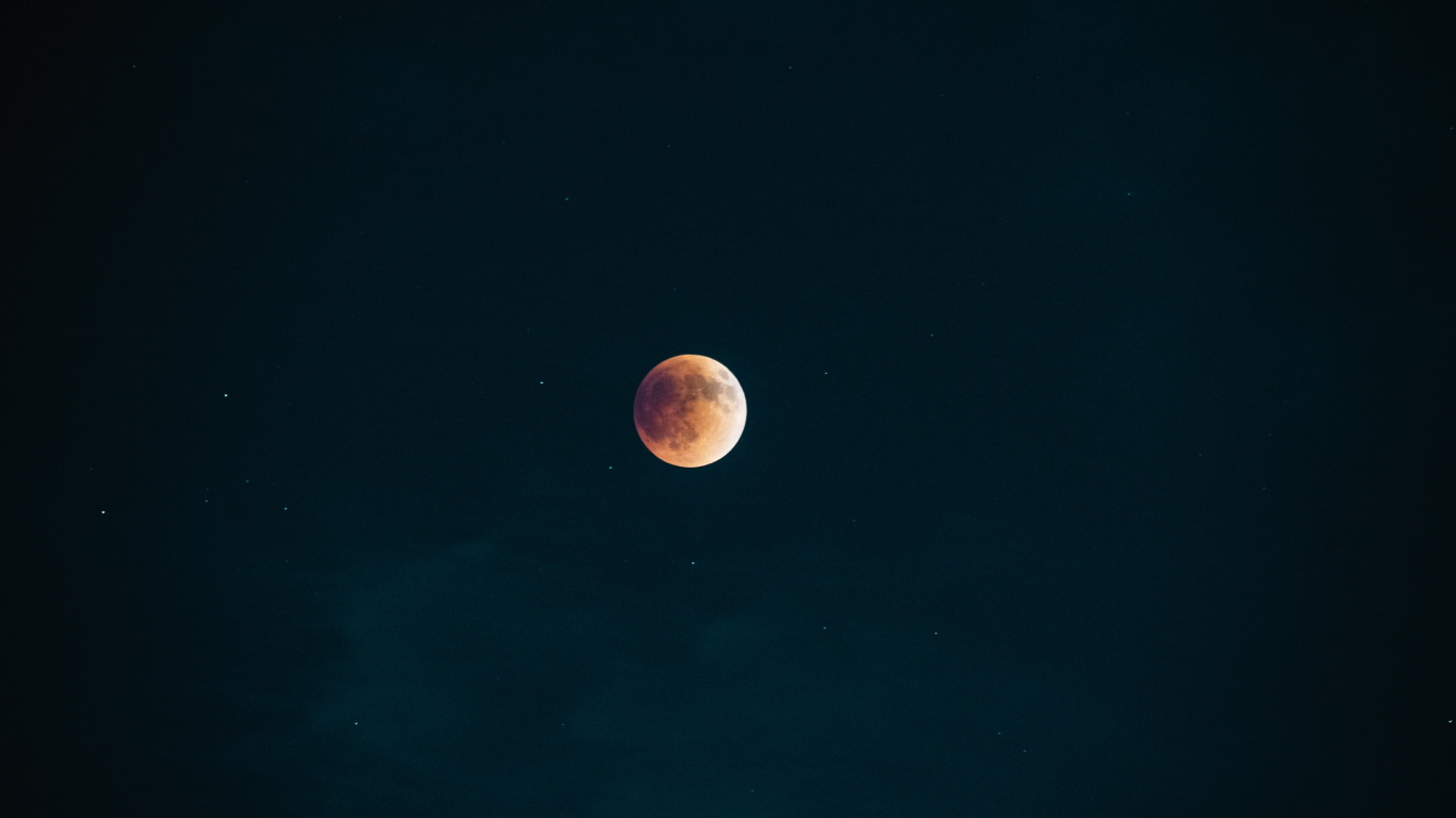 气氛, 月蚀, 月亮, 满月, 天文学对象 壁纸 1366x768 允许