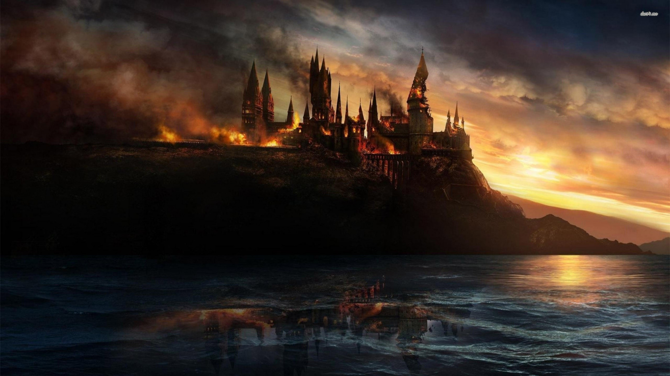 Castle on Top of Mountain Near Body of Water. Wallpaper in 1366x768 Resolution