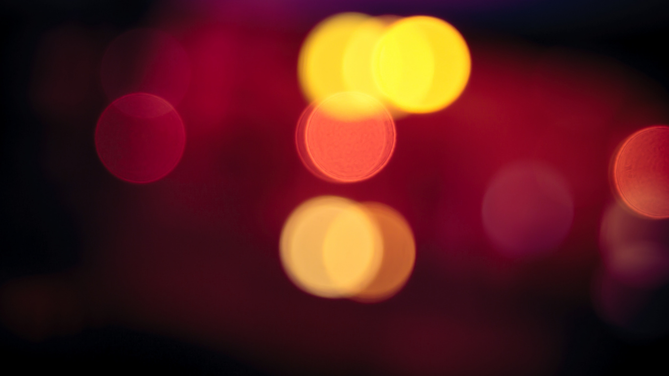 Red and Yellow Bokeh Lights. Wallpaper in 1366x768 Resolution