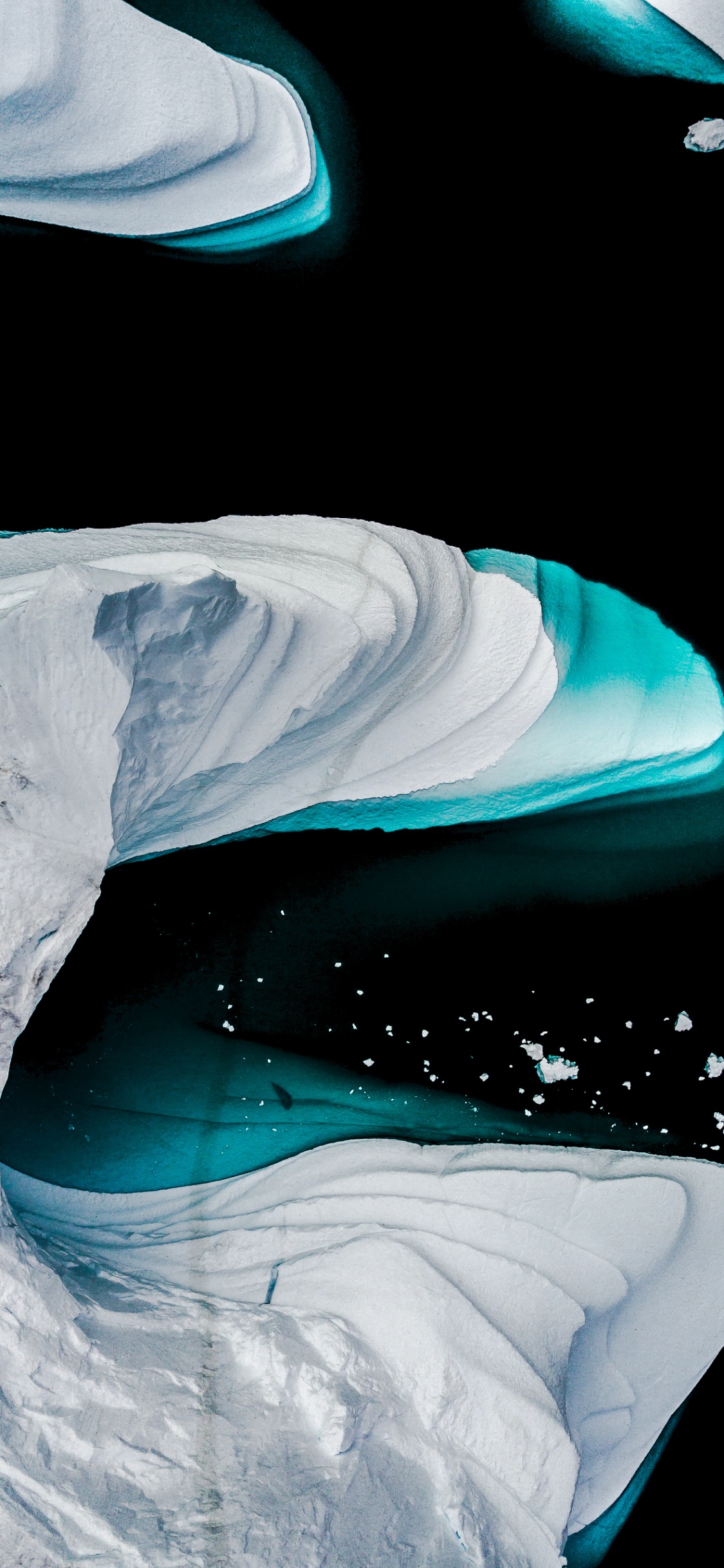 Amoled, Ios, Ice, Ice Cap, Aqua. Wallpaper in 1125x2436 Resolution