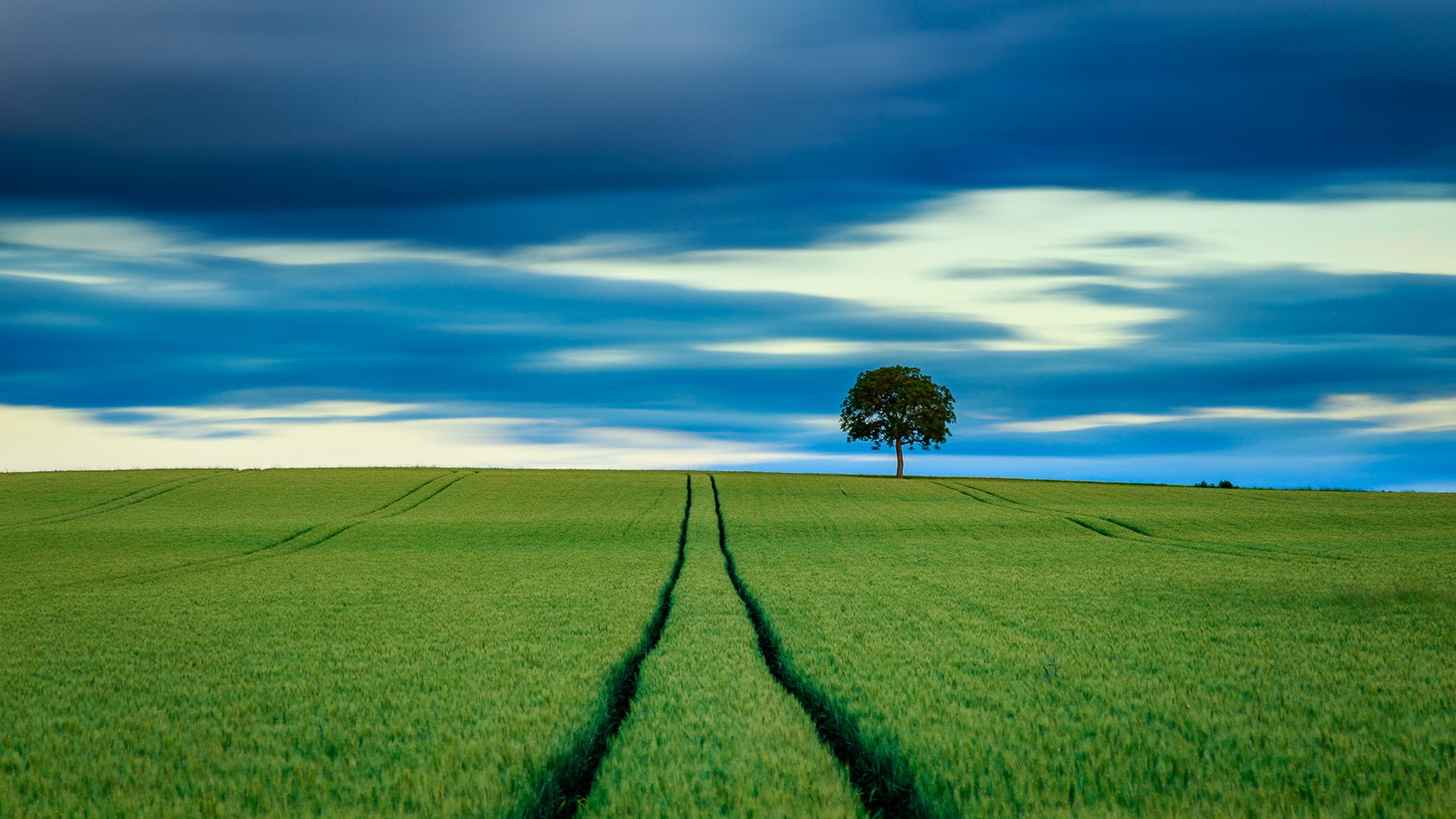 Green Grass Field Under Cloudy Sky During Daytime. Wallpaper in 1920x1080 Resolution