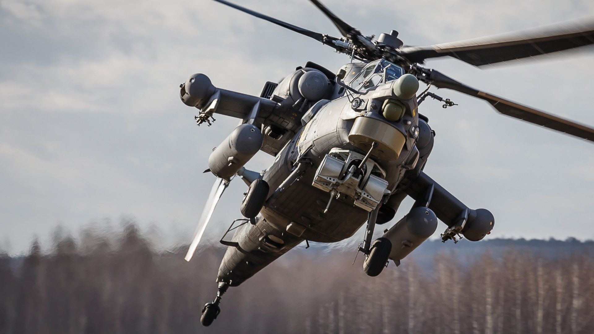 Black and Gray Helicopter Flying Over Green Trees During Daytime. Wallpaper in 1920x1080 Resolution