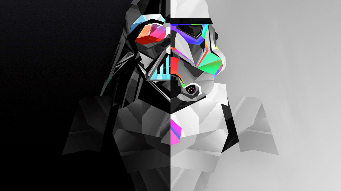 Stormtrooper, Star Wars, Diseño Gráfico, Ilustración, Diseño. Wallpaper in 1366x768 Resolution