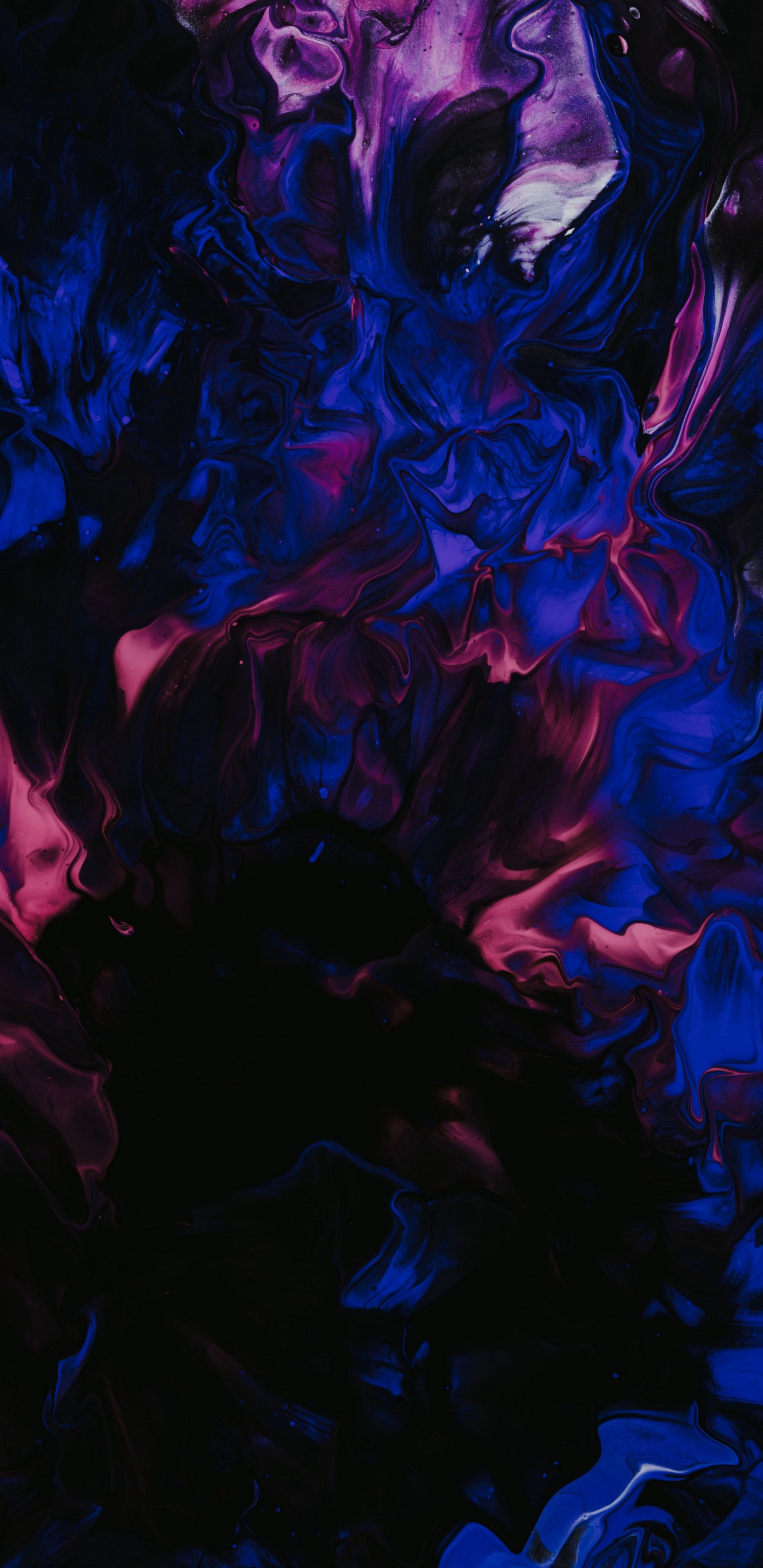 Black Blue and Purple Painting, Podcast, Kinda Care Kinda Dont, Abstract Art, Spotify. Wallpaper in 1440x2960 Resolution