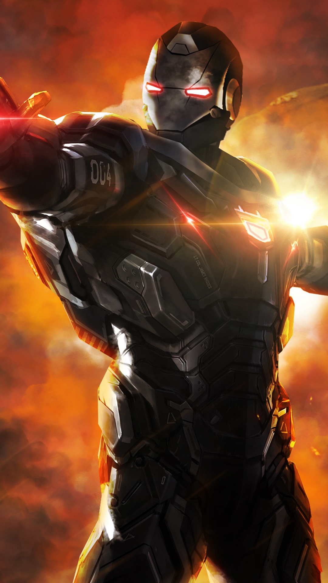 Mann im Schwarz-roten Anzug Mit Rotem Rauch. Wallpaper in 1080x1920 Resolution